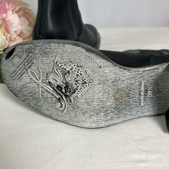 NWOB Free People Essential Chelsea Womens Black Leather Stacked Heel Boots - Picture 6 of 8